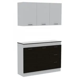 [P-A-L-BW-0004] ALACENA 120+REPISA BLANCO/MOLDURAS WENGHE CAJON BLANCO MELAMINA